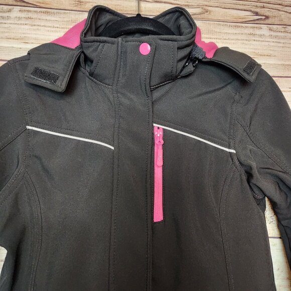 CB Cutter Buck Sport Jacket Women's Size M 10-12 Black Pink Heavyweight Hoodie - Picture 2 of 16